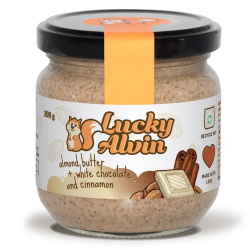 almond butter + white chocolate + cinnamon