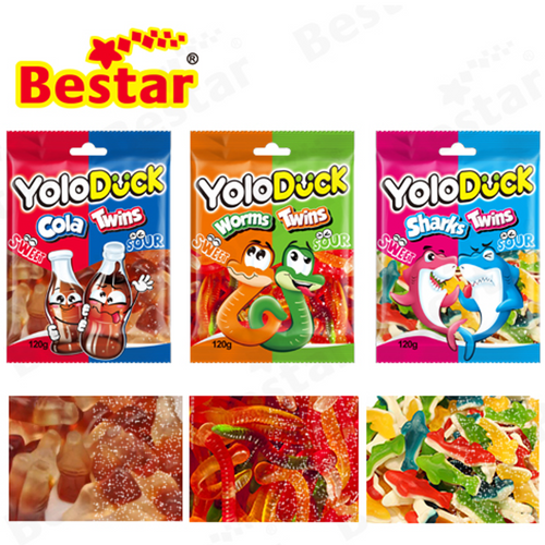 Factory direct sale soft candy strip multicolor Sweet Sou Jelly Gummy Candy Sweets