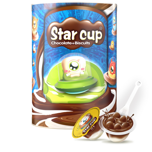STAR CUP CHOCOLATE WITH BISCUITS COOKIES