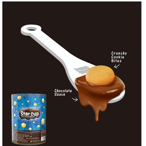 STAR CUP CHOCOLATE WITH BISCUITS COOKIES