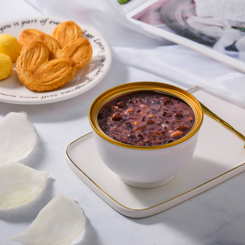 Coconut milk black rice bird's nest porridge