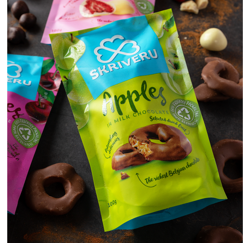 Apples in milk chocolate 100g