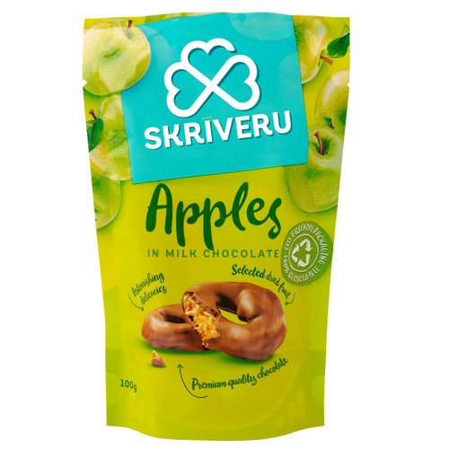 Apples in milk chocolate 100g