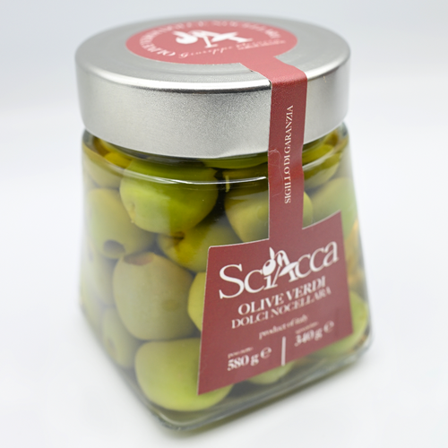 Nocellara sweet olives in jars