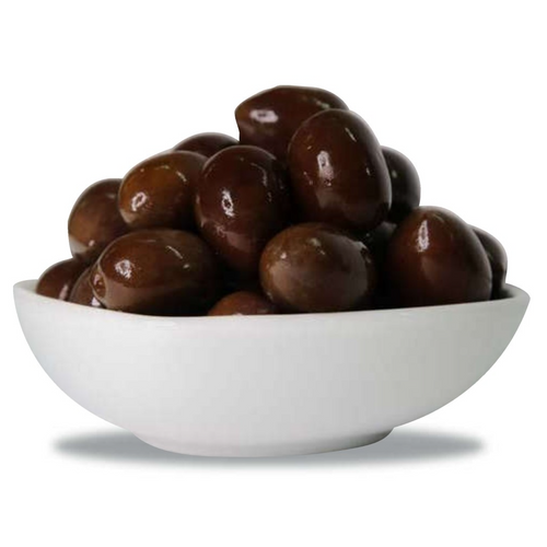 Whole black olives.