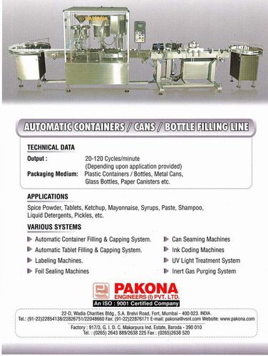 BOTTLE / JAR FILLING LINES