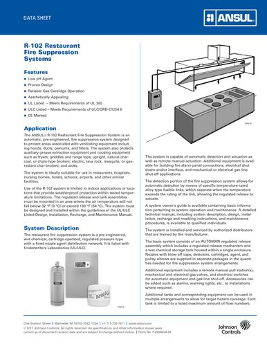 ANSUL R-102 Data Sheet