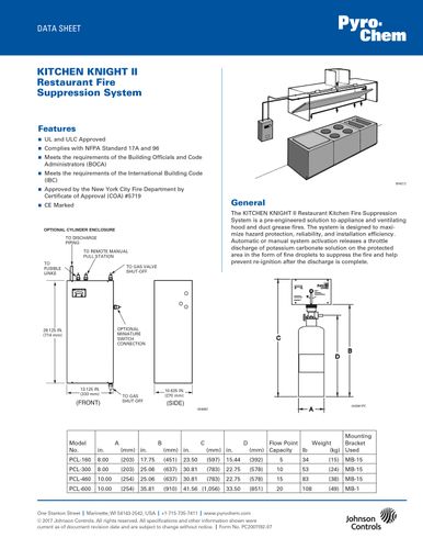 Pyro-Chem Kitchen Knight II Data Sheet