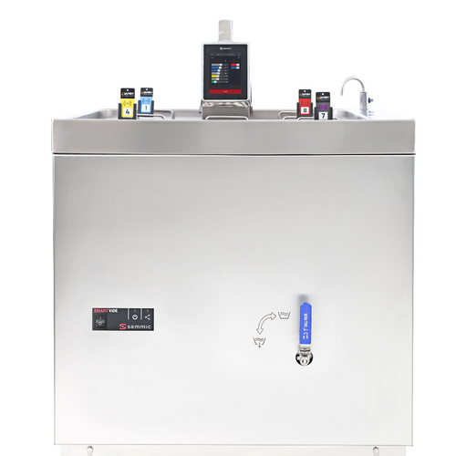 High production retherming and cooking station