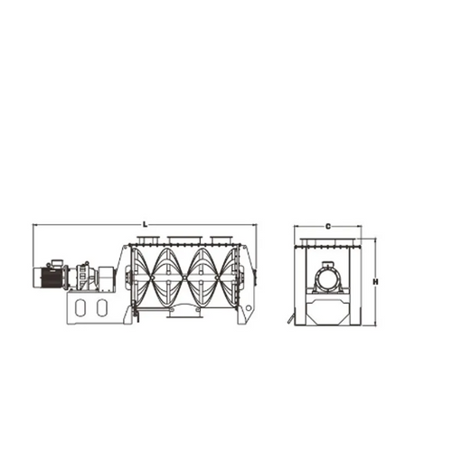Durable Horizontal Ribbon Mixer Various Materials High Precise in Large Quantities Mixing Machine