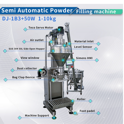 DJ-1B3+50W Semi automatic weighing protein powder packing packaging machine