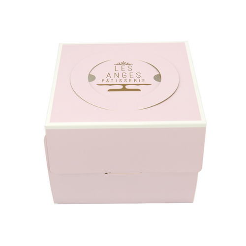 Wholesale Pink Birthday Party Gift Cake Box Packing Custom Print 10 Inch Cardboard Paper Wedding Cake Box with handle