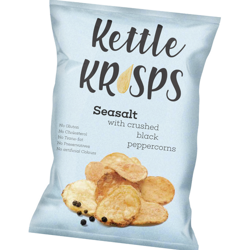 Kettle Krisps Kettle Chips Sea salt with crushed black pepper corns