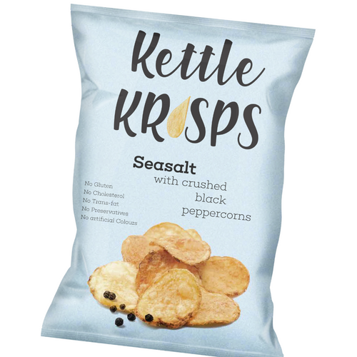 Kettle Krisps Kettle Chips Sea salt with crushed black pepper corns