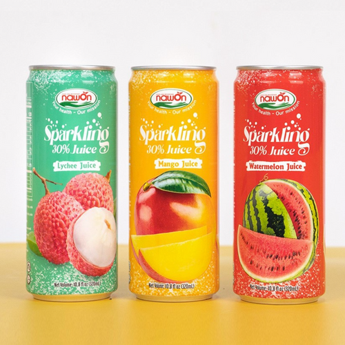 Nawon Sparkling Juice Drink 320ML Can | Lychee, Pomegranate, Watermelon, Pink Guava, Mango