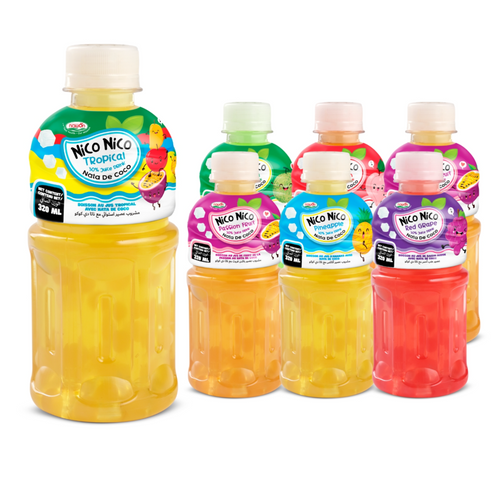 Nico Nico - Juice with Nata De Coco Drinks 320ML Pet Bottle Multi Falvors