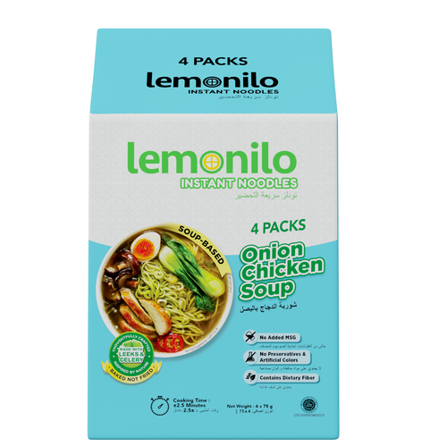 Lemonilo Instant Noodles Onion Chicken Soup 75GR X4