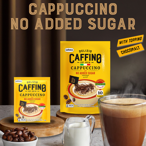 Caffino Cappuccino No Added Sugar with topping
