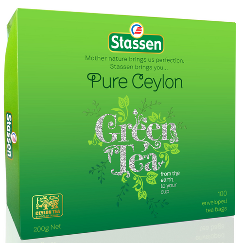 Pure Ceylon Green Tea - 100 Paper Envelope Tea Bags