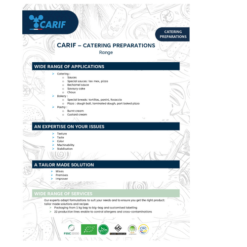 CARIF CATERING PREPARATIONS