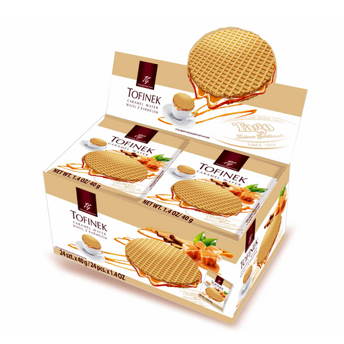 TG Tofinek Caramel Wafer display 960g