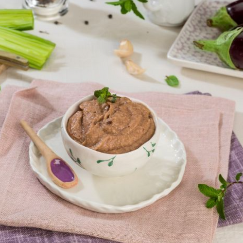 Grilled aubergines puree