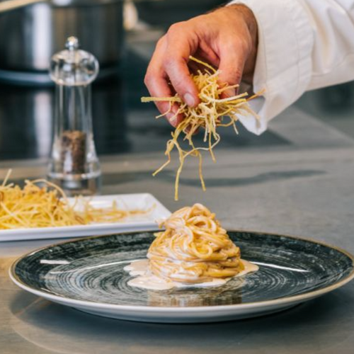 Pecorino cheese and black pepper sauce
