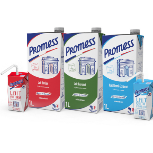 PROMESS UHT Sterilized Plain Milk - 1L & 200ml Bricks