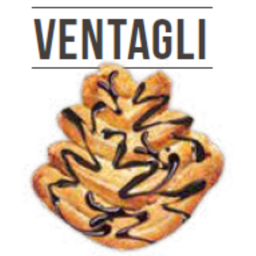 Sweet puff pastry with cocoa decoration