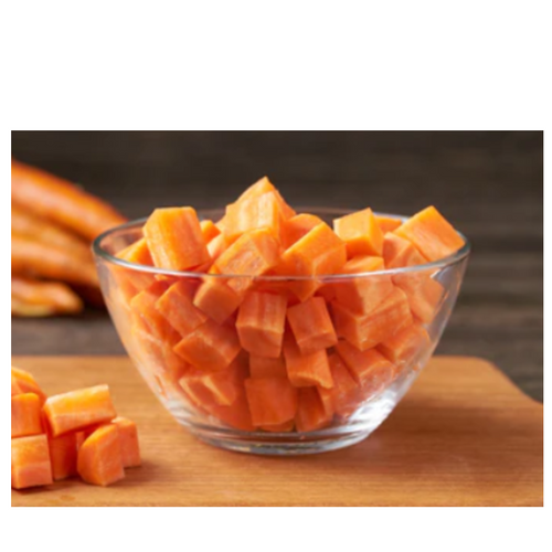 Carrot cubes frozen