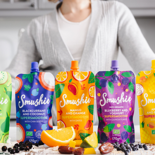SMUSHIE Organic Blackcurrant smoothie with coconut milk and chia seeds 170g
