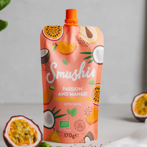 SMUSHIE Organic Passion-mango smoothie with basil 170g