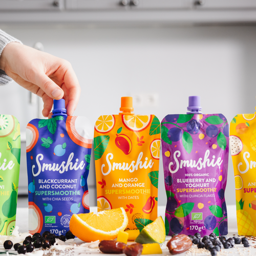 SMUSHIE Organic Passion-mango smoothie with basil 170g