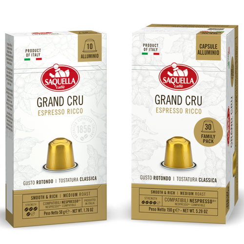 Saquella Espresso Grand Cru Nespresso* Compatible Capsules