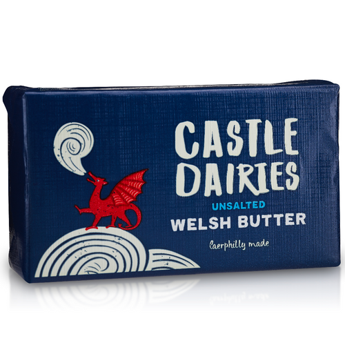 Castle Dairies Unsalted Block Butter 250g 