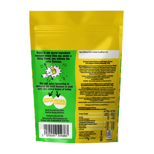 Noisy Snacks - Cheese & Jalanpeno Coated Chickpeas 100g
