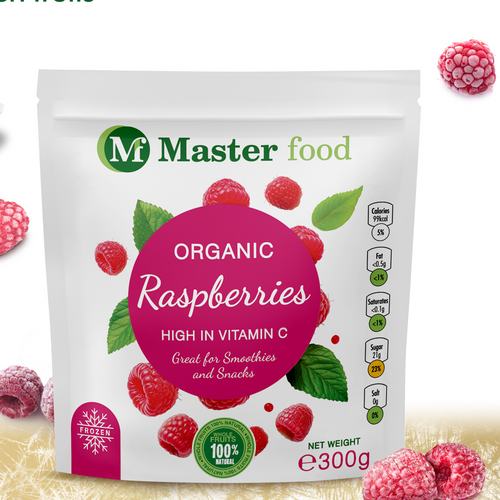 Frozen organic raspberry