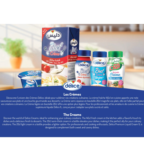 Long Shelf life milk Délice- Creams