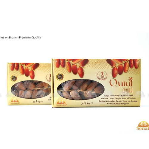 QUTUF Natural Dates Deglet Nour on Branch