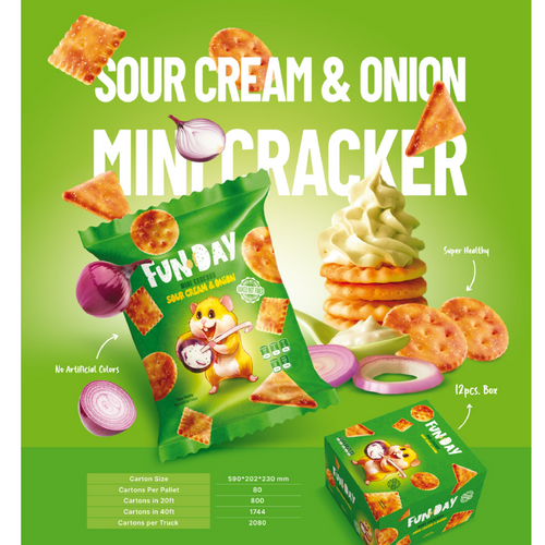 Mini Cracker Sour Cream & Onion Flavor 20g