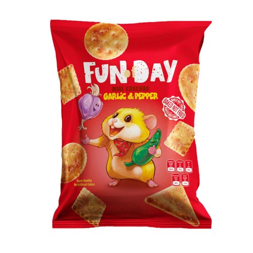 Fun of Day Mini Cracker Garlic & Pepper Flavor 20g