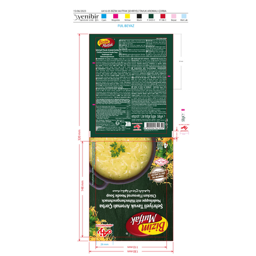BIZIM MUTFAK CHICKEN FLAVOURED NOODLE SOUP 58GRX12X6