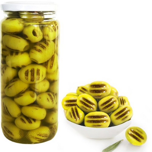 Grilled Green Olives