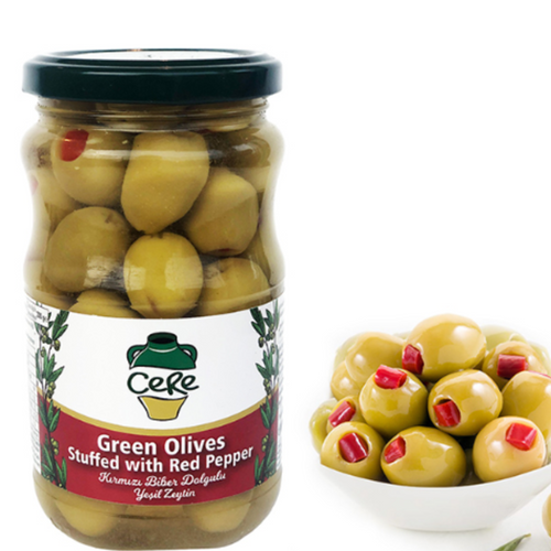 Green Olives Stuffed With Red Pappers