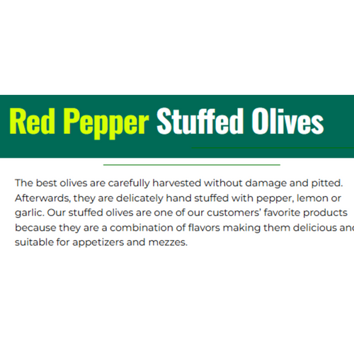 Green Olives Stuffed With Red Pappers