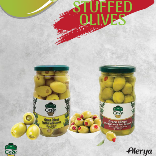 Green Olives Stuffed With Red Pappers