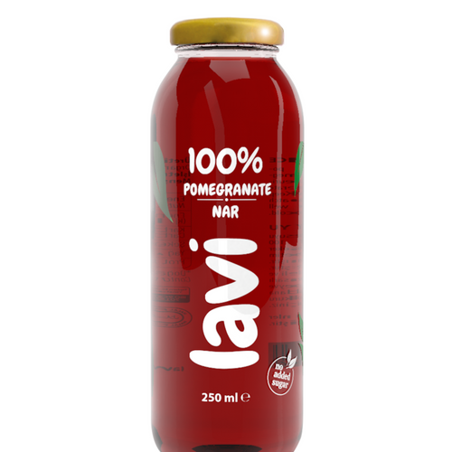 250mL Glass Bottle Lavi 100% POMEGRANATE JUICE