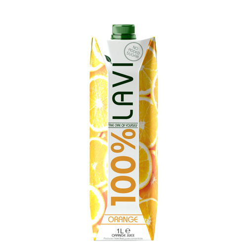 1L Tetrapak Lavi 100% ORANGE JUICE