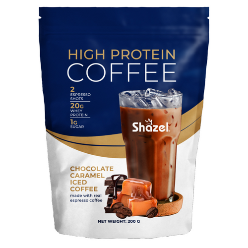 HIGH PROTEIN ICED COFFEE 200g Original Taste, Caramel Chocolate, Orange Chocolate