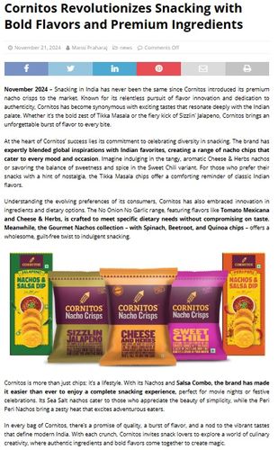Cornitos Revolutionizes Snacking with Bold Flavors and Premium IngredientsCornitos Revolutionizes Snacking with Bold Flavors and Premium Ingredients